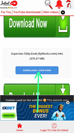 How to download on 9jarocks site on Instant GO